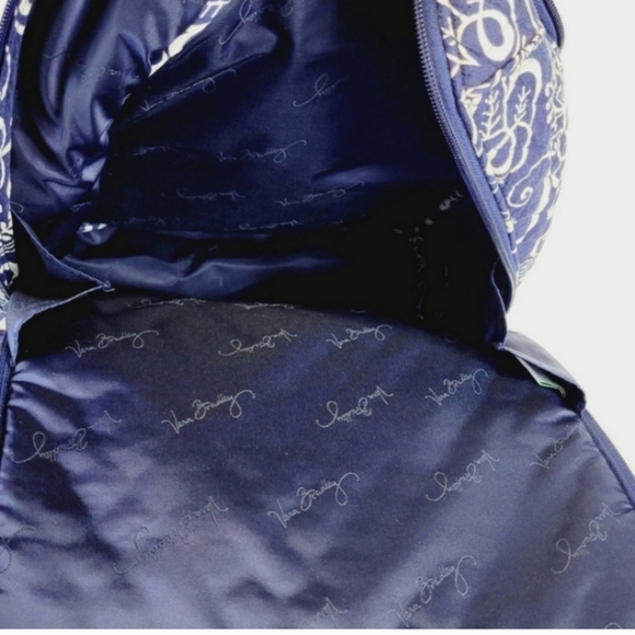 VERA BRADLEY Navy Blue Twirly Birds Backpack - Picture 16 of 16